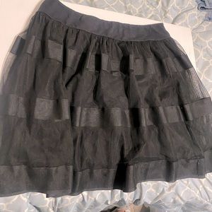 Black a line skirt